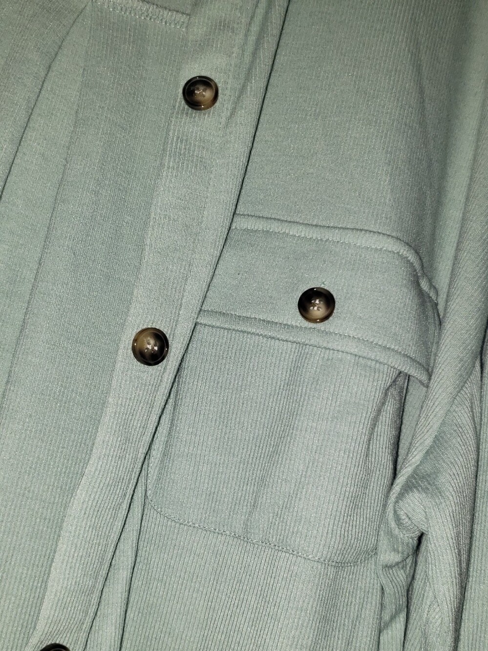 NWOT Sage Ribbed Shacket - Picture 4 of 5